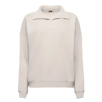 Ocio Leisurewear Women's Neutrals / Grey Polo Crew In Stone