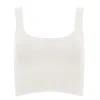 Ocio Leisurewear Women's White Double Scoop Tank In Bone In White