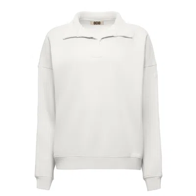 Ocio Leisurewear Women's White Polo Crew In Supermoon