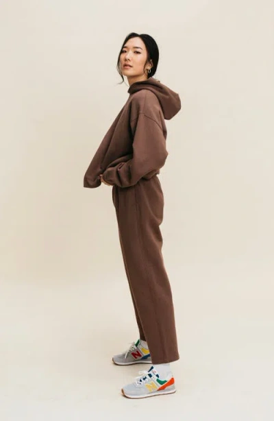 Ocio Organic Cotton Teddy Cropped Pant In Brown