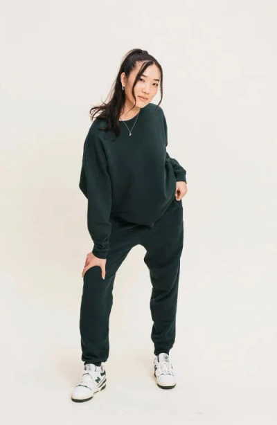 Ocio Organic Cotton Teddy Everywhere Jogger In Green