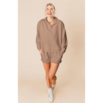 Ocio Organic Cotton Teddy Everywhere Shorts In Brown