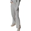 Ocio Organic Cotton Teddy Flare Pant In Gray