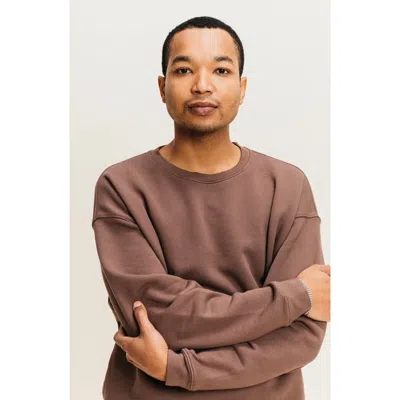 Ocio Organic Cotton Teddy Oversized Crewneck In Brown