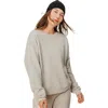 Ocio Organic Cotton Teddy Oversized Crewneck In Gray