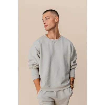 Ocio Organic Cotton Teddy Oversized Crewneck In Gray