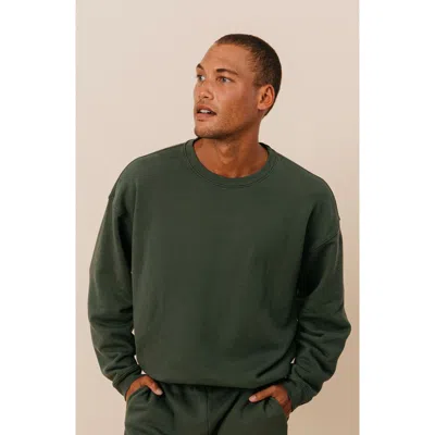 Ocio Organic Cotton Teddy Oversized Crewneck In Green