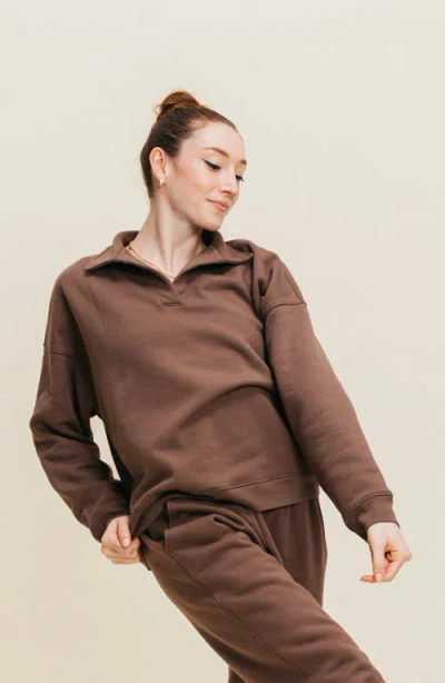 Ocio Organic Cotton Teddy Polo Crew In Brown