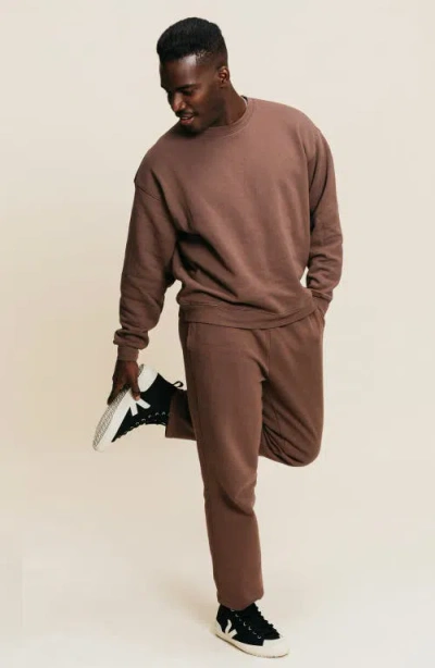 Ocio Organic Cotton Teddy Straight Leg Pant In Brown