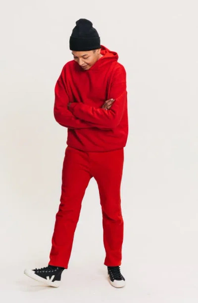 Ocio Organic Cotton Teddy Straight Leg Pant In Red