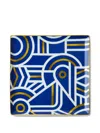 Octaevo Greco Geometric Tray (15cm X 15cm) In Blue