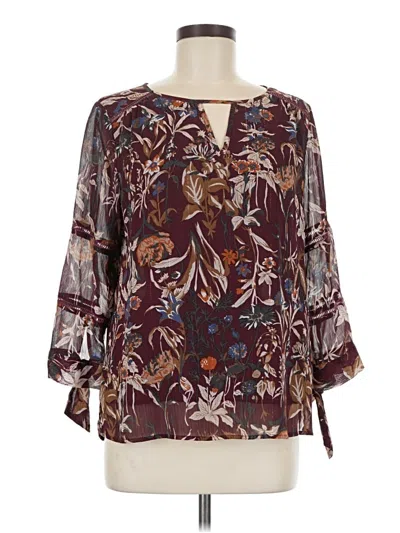 Pre-owned Octavia 3/4 Sleeve Blouse In Brown