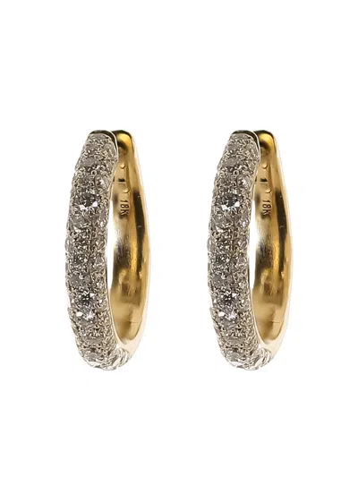 Octavia Elizabeth 18k Yellow Gold Cobblestone Diamond Hoop Earrings