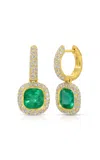 Octavia Elizabeth 18k Yellow Gold Cobblestone Hug Earring In Green
