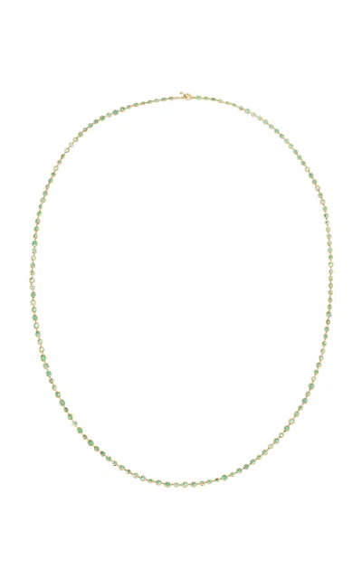 Octavia Elizabeth 18k Yellow Gold Forest Emerald Necklace In Green