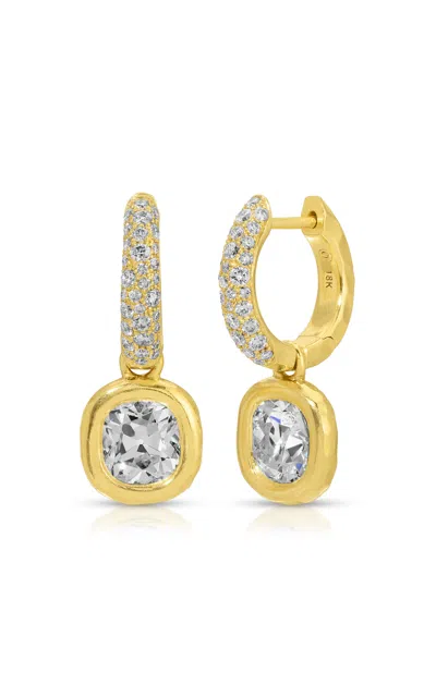 Octavia Elizabeth 18k Yellow Gold Gemmed Hug Earrings
