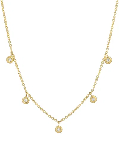Octavia Elizabeth 18k Yellow Gold Nesting Gem Five-diamond Necklace