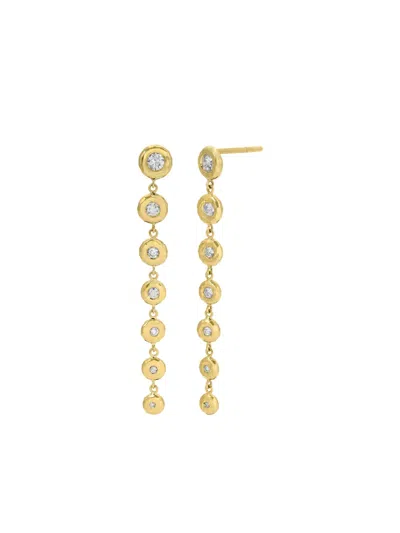 Octavia Elizabeth 18k Yellow Gold Nesting Gem Tiered Seven Drops Diamond Earrings