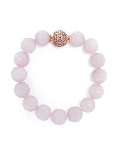 Octavia Elizabeth 18k Yellow Gold Orb Kunzite Amethyst Bracelet In Pink