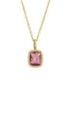 Octavia Elizabeth 18k Yellow Gold Pink Tourmaline Diamond Necklace In Pink