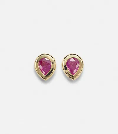 Octavia Elizabeth 18kt Gold Earrings With Rubies