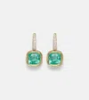 Octavia Elizabeth 18kt Gold Huggie Earrings With Emeralds And Diamonds In Gold