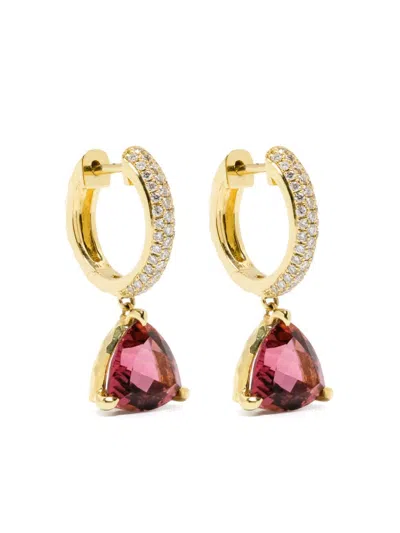 Octavia Elizabeth 18kt Yellow Gold Crescent Coast Tourmaline And Diamond Earrings