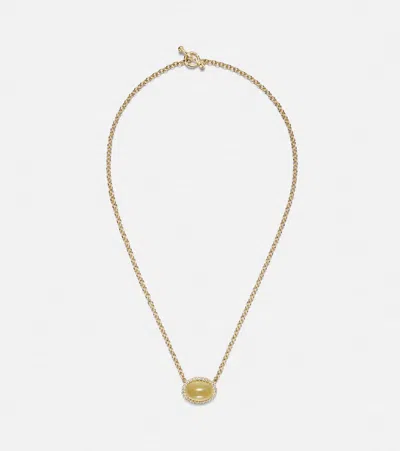 Octavia Elizabeth Bermuda Grass 18kt Gold Chain Necklace With Beryl And Diamonds