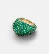 Octavia Elizabeth Green Earth Dome 18kt Gold Ring With Emeralds In Yellow Gold