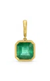Octavia Elizabeth Hidden Gem 18k Yellow Gold Emerald Pendant In Green