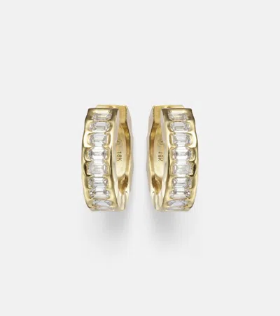 Octavia Elizabeth Ivy Eternity 18kt Gold Earrings With Diamonds In Blue