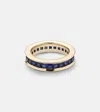 Octavia Elizabeth Ivy Eternity 18kt Gold Ring With Sapphire In Blue