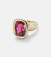 Octavia Elizabeth Mirage 18kt Gold Ring With Rubellite And Diamonds In Gold
