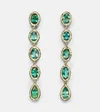 Octavia Elizabeth Mix And Match 18kt Gold Drop Earrings With Blue Tourmalines In Gold