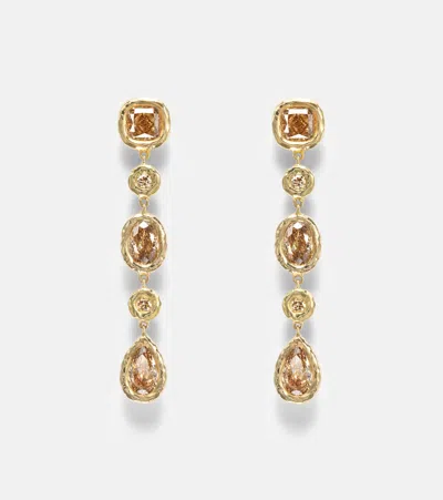 Octavia Elizabeth Nesting Gem 18kt Gold Drop Earrings With Diamonds