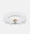 Octavia Elizabeth Riviera Orb Beaded 18kt Gold Bracelet With Moonstone And Diamonds In Gold