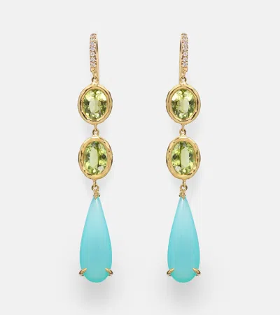 Octavia Elizabeth Santorini 18kt Gold Drop Earrings With Gemstones
