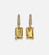 Octavia Elizabeth Yana Micro 18kt Gold Earrings With Beryls And Diamonds In Gold