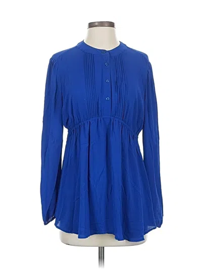 Pre-owned Octavia Long Sleeve Blouse In Blue
