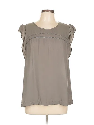 Pre-owned Octavia Short Sleeve Blouse In Gray