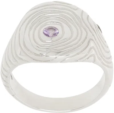 Octi Silver Dendro Sapphire Signet Ring