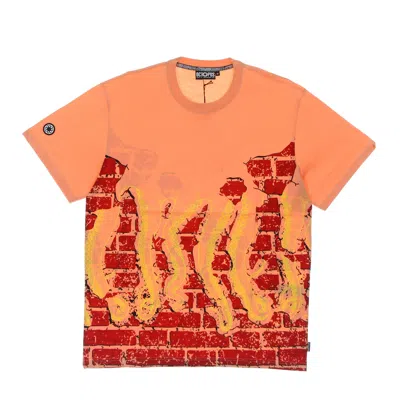 Octopus Bricks Tee Peach Men's T-shirt In Orange