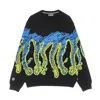 Octopus Draft Crewneck Men's Lightweight Crewneck Sweatshirt Black In Black