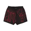 Octopus Evangelion 02 Flowing  Swimtrunk Men's Swim Shorts Black In Black
