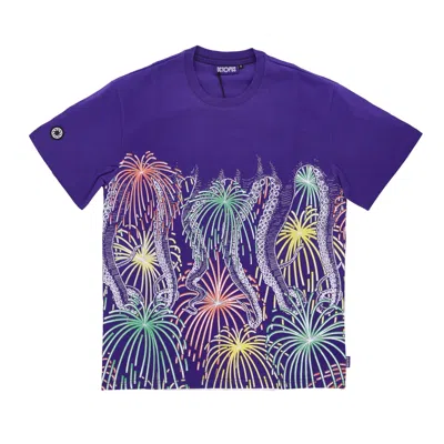 Octopus Fireworks Tee Purple Men's T-shirt In Blue