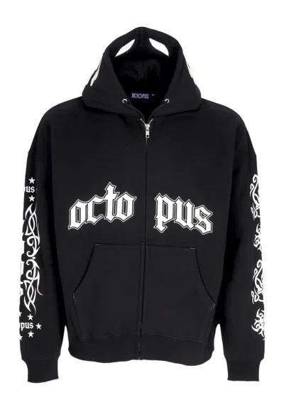 Octopus Hoodie Zip Man Lucha Libre Mask Full Zip Hoodie Black