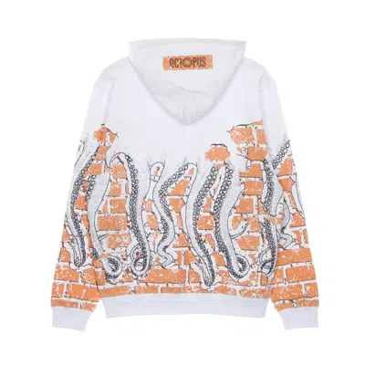 Octopus Lightweight Hooded Sweatshirt For Men Bricks Hoodie White