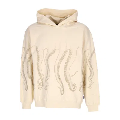 Octopus Lightweight Hooded Sweatshirt For Men Outline Hoodie Cream