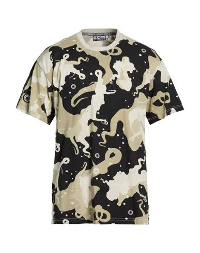Octopus Man T-shirt Khaki Size S Cotton In Black