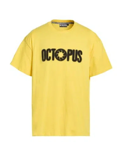 Octopus Man T-shirt Yellow Size L Cotton